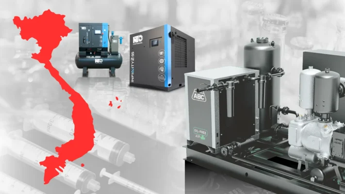 Air Compressor Guide: High Pressure Air Compressor vs. Low Pressure Air Compressor – Which Is the Better Choice for Your Plant? 2 Nghi Tin supports industrial air compressor projects in Southern Vietnam.